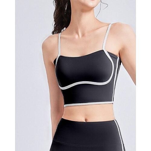 Damen BH-Oberteil Spaghettiträger BH-Top Rückenfrei Bequem Atmungsaktiv Farbblock Sport Sportkleidung Schwarz Blau Yoga Fitness Leger