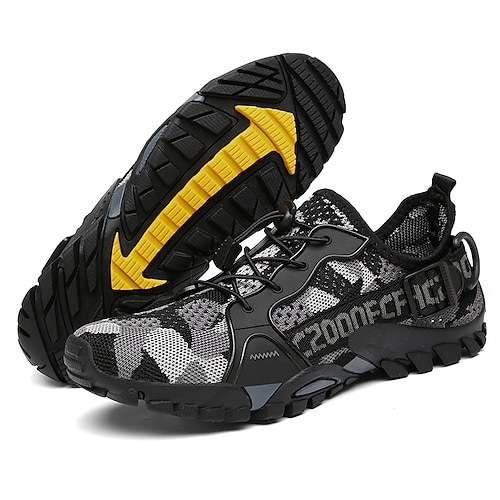 Herren Sneaker Upstream-Schuhe Canyoning PU Leder Netz Atmungsaktiv Bequem Rutschfest Schnürung Schwarz Dunkellila Blau Sommer Frühling Image