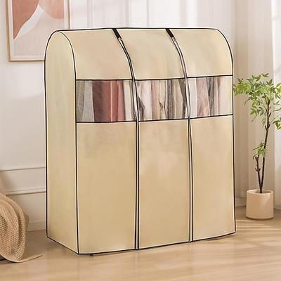 Kleiderständer-Abdeckung für Kleidung, vollständig geschlossene Staubschutzhülle aus Vlies mit klarem Fenster, Kleiderschrank-Organizer mit Reißverschluss für hängende Kleiderständer im Schlafzimmer Image