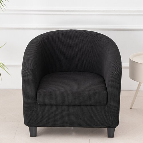 2-teiliger Clubsessel-Schonbezug, Stretch-Fassstuhl-Schonbezug, solide Wannenstuhl-Schonbezüge, weiche Sesselbezüge, abnehmbarer Möbelschutz, Sesselbezug für das Wohnzimmer Image