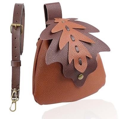 Mittelalterlich Renaissance Tasche Gürteltasche Geldbörse Elf Wikinger Ranger Blatt Damen Halloween Karneval Lässig LARP Renaissance-Messe Erwachsene Image
