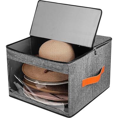Hutaufbewahrungsbox, faltbarer Hut-Organizer mit staubdichtem Deckel, Reise-Huttragetasche mit großem Fassungsvermögen für Cowboyhüte, Hüte mit breiter Krempe und Kleidung, Aufbewahrungstasche für den Image