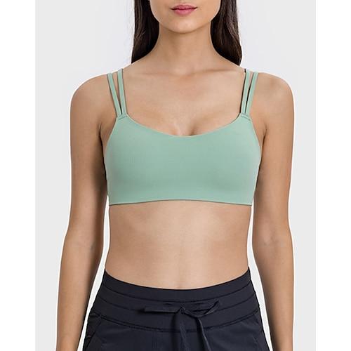 Damen BH-Oberteil Spag BH-Top Bequem Atmungsaktiv Einfach Sport Sportkleidung Weiß Rosa Yoga Fitness Leger