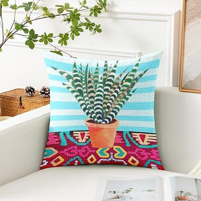 Tulpenvase dekorativer Wurfkissenbezug 1PC weicher quadratischer Couchkissenbezug Kopfkissenbezug für Schlafzimmer Wohnzimmer Sofa Stuhl Image