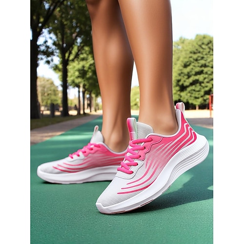 Leichte Laufschuhe für Damen – grüne Akzente mit atmungsaktivem Mesh, ideal für Sport und aktives Training im Freien Image