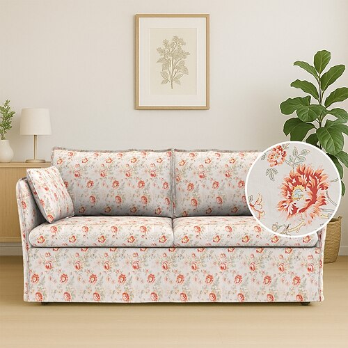 Sofahusse Blumen Gesteppt 100% Baumwolle Überzüge Image