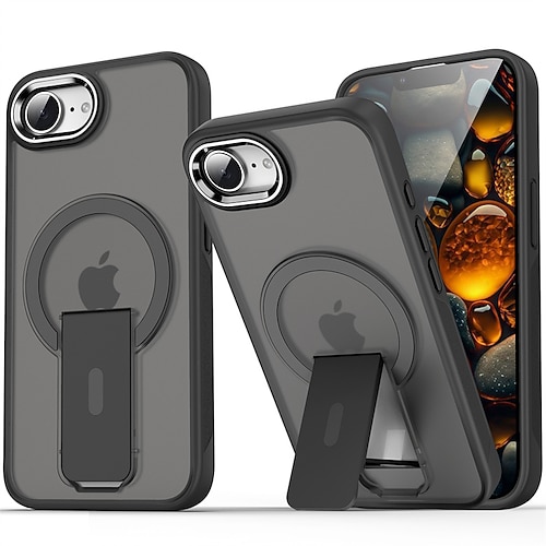 Handy Hülle Handyhüllen Für iPhone 17 Pro Max 17 Air 16 15 14 Pro Max Plus 16e 13 12 11 Pro Max Rückseite Magnetische Adsorption Mit Ständer Durchscheinend Magnetisch PC Image