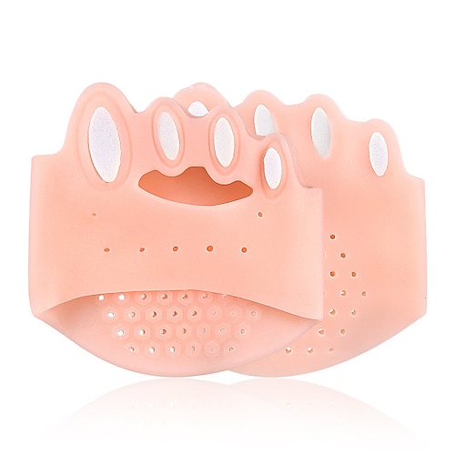 Zehentrenner mit fünf Löchern, fünf Zehengewölbekissen, weiche, stoßdämpfende, druckentlastende Massage-Einlegesohle, Polster in halber Größe für den Fuß, verstellbarer Zehentrenner Image