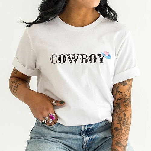 Stolz T-Shirt Ärmel T-Shirt Pride-Shirts Cowboy LGBTQ Grafik für Paar Herren Damen Erwachsene Heißprägen für Maskerade Pride Parade Pride-Monat Image