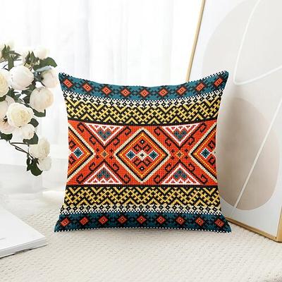 Mexikanisches Quiltmuster dekorativer Wurfkissenbezug 1PC weicher quadratischer Couchkissenbezug Kopfkissenbezug für Schlafzimmer Wohnzimmer Sofa Stuhl Image