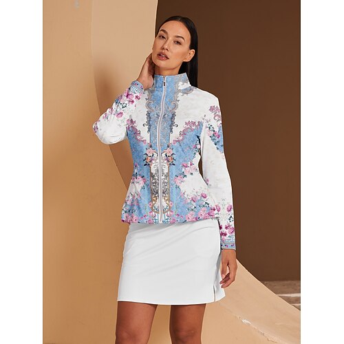 Damen Golfjacke Blau Langarm Oberteil Damen-Golfkleidung, Kleidung, Outfits, Kleidung