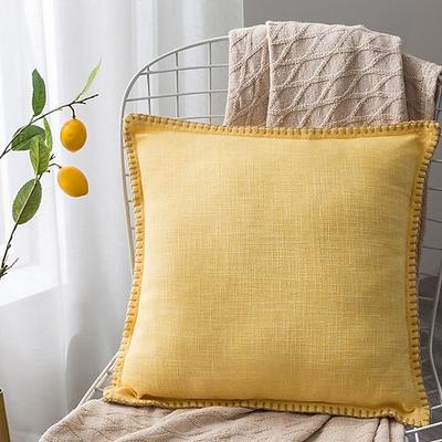Baumwoll-Leinen Kissenbezüge Sofa Kissenhülle Heimdekoration für Wohnzimmer Schlafzimmer ideale Geschenke Beige Blau Rot Image