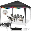Gazebo Gazebo pieghevole 3x3m Tenda ondulata con bordo antigoccia, tenda gazebo da giardino ad altezza regolabile con una spinta, protezione UV 50+, impermeabile