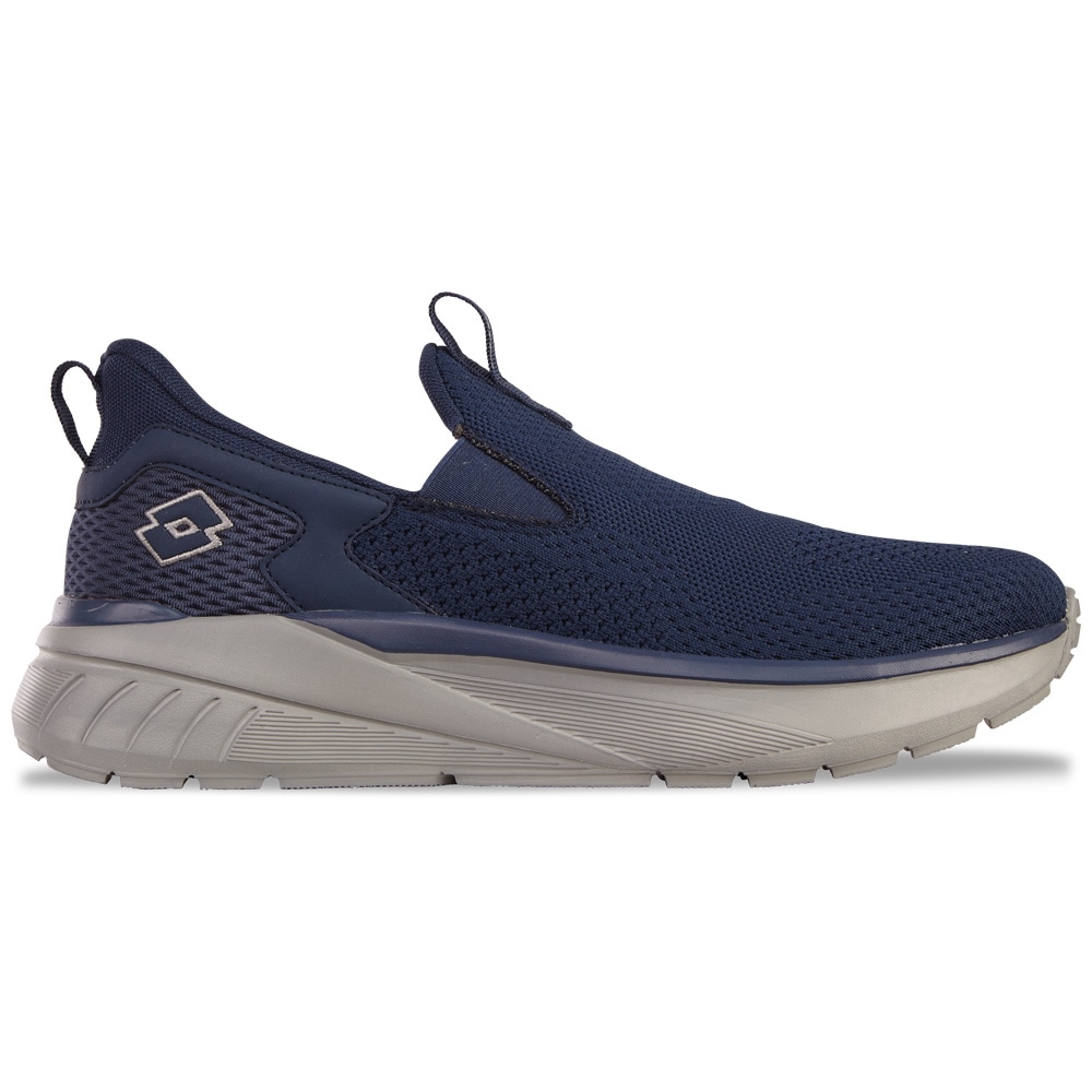 Sneaker LOTTO, Damen, Gr. 46, blau (navy, grau), Textil, unifarben, Schuhe Sneaker, - ohne Schnüren - einfach reinschlüpfen
