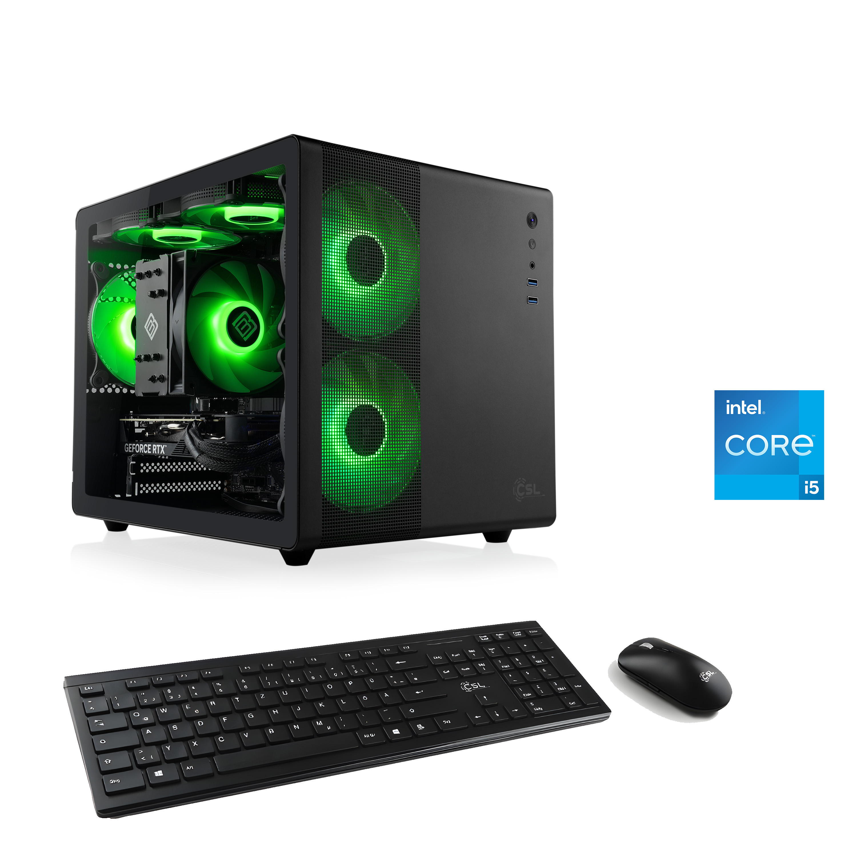 CSL PC "Cube V24136", schwarz, Microsoft Windows 11 Home (64 Bit), 32 GB RAM 1.000 GB SSD, Desktop-PCs, PC Image
