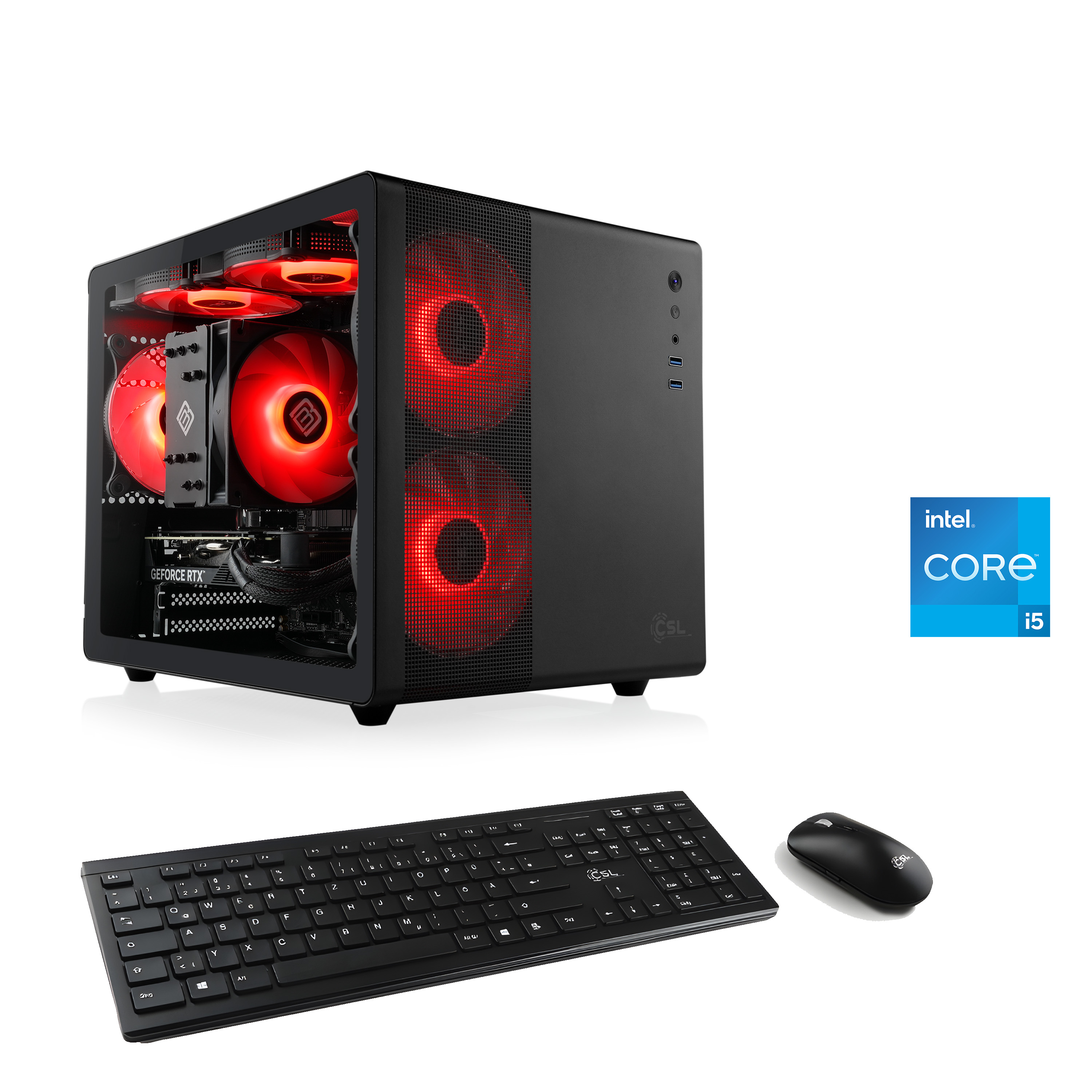 CSL PC "Cube V24129", schwarz, Microsoft Windows 11 Home (64 Bit), 16 GB RAM 500 GB SSD, Desktop-PCs, PC Image