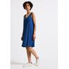 Sommerkleid STREET ONE, Damen, Gr. 34, EURO-Größen, blau (dodger blau), Stoff, 75% Viskose, 20% Polyester, 5% Elasthan, unifarben, casual, normal knielang, V-Ausschnitt, ohne Ärmel Bündchen, Kleider, soft und trageangenehm