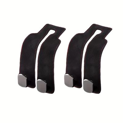 TEMU Headrest Car Hook, Headrest Car Seat Back Storage Hook, Wallet And Bag Headrest Hook, Pu Leather Car Hook Image