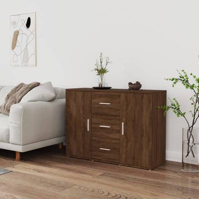 TEMU Sideboard Brown Oak 91x29.5x65 Cm Wood Image
