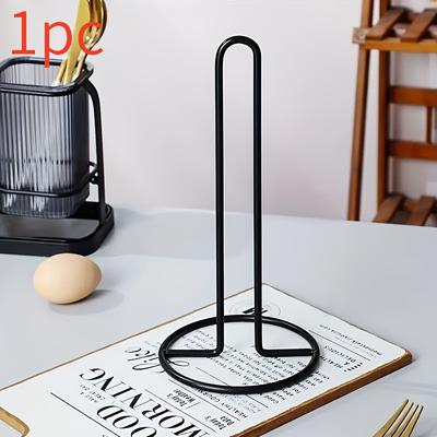 TEMU 1/3 Stainless Steel Kitchen Rolling Paper Towel Holder Bathroom Paper Towel Silver Meal Rack Home Kitchen Storage Accessories Image