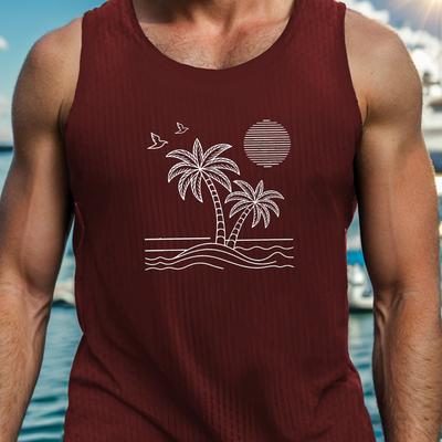 TEMU Standard Size Men's Tank Top With A Minimalist Design Image