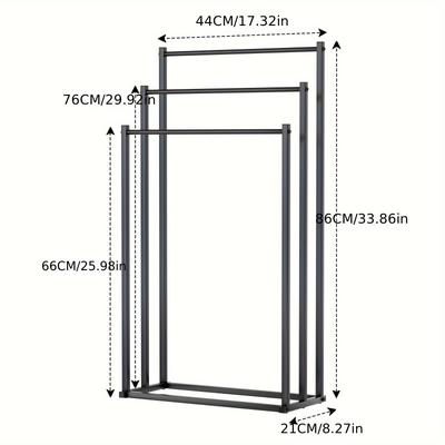 TEMU 3-tier Towel Rack 3 Towel Racks Drying Rack Towel Rack Towel Pole Storage Ladder Bathroom Accessories Storage Rack Bathroom Storage Towel Towel Kitchen Cloth Image
