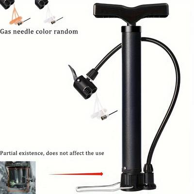 TEMU 1pc Portable High-pressure Bicycle Pump With Dual Valves – Durable , Manual Operation, Up To 160 Psi, Includes 3-in-1 Inflation Needle, Ideal For Bike Tires, Sports , Bike Pump Image