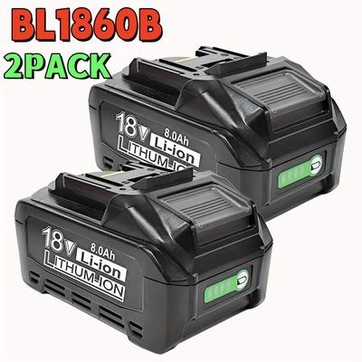 TEMU 4pcs/ 2pcs/ 1pc Bl1860b 18v 8000mah Battery For Makita 18v Lithium-ion Battery Compatible With Bl1830 Bl1840 Bl1840b Bl1850 Bl1860 Bl1860b 194204-5 -400 With Led Display Image