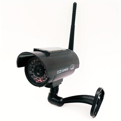 TEMU Solar Powered Fake Security Camera, Bullet Dummy Security Camera Simulated Surveillance System With Red Flashing Led Light, Ip65 Image