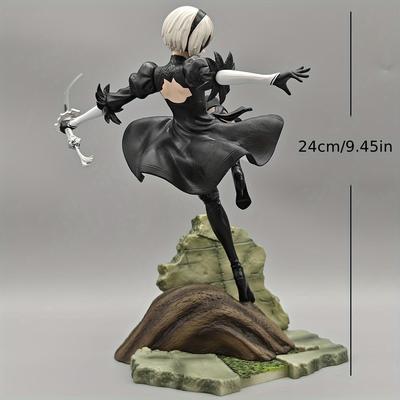 TEMU 2d Mechanical Figure In Black Dress With Sword - Dynamic , Collectible & Perfect Gift For Fans, Exquisite , Pvc Material, Ideal For Festivals & Special Occasions, Anime Figur