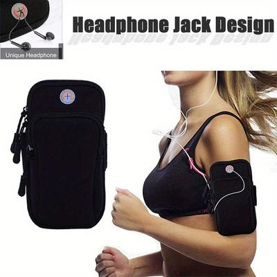 TEMU 1pc Adjustable Running Arm Bag - Canvas Material, Secure Zipper Closure, Fits All Phone Sizes, Ideal For Workouts & Outdoor Activities, Hiking Arm Pouch|sporty Armband|durable Arm Bag Image