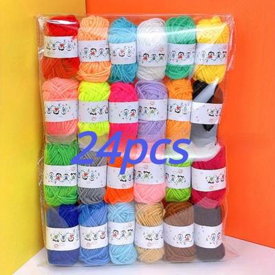TEMU 14/24pcs Twisted Yarns In 14/24 Colors, Yarn Yarns Diy Craft Yarns Clothing Sewing Yarns Hand Woven Scarves And Hats Woven Image