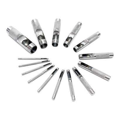 TEMU Hole Punch Set 2-22mm 15pcs Made Of Carbon Steel For Leather, Rubber, Soft Plastic Etc. Image