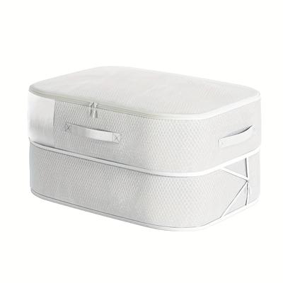 TEMU 2/3 Layer Quilt Storage Bag - Large Capacity Ultra-space Saving Self- Storage, Suitable For Down Quilts, Pillows, Bedding, Blankets Storage Nylon Bags, Sheets Storage With Zipper Image