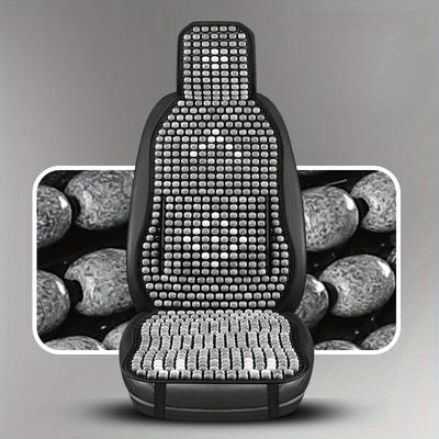 TEMU 5 Colors, Luxury And Comfortable Wooden Bead Car Universal Seat Cushion With Fixed Waist Support, Cool And Breathable In Summer, Suitable For Most Front Seats Image