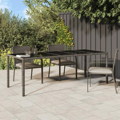 TEMU Garden Table Gray 250x100x75 Cm And Poly Rattan Image