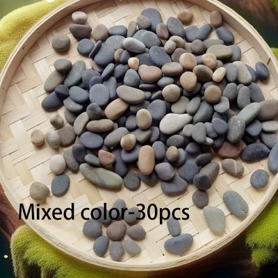 TEMU 30 Smooth, Flat Stones In Sizes - Ideal For Painting, Crafts, Aquarium Decor, And Rock Art - Natural Stone Material, Art Decor Stones|natural Stone Decor|smooth Flat Stones, Stone Decorations Image