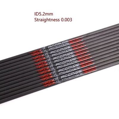 6/12pcs ID5.2mm Pure Carbon Arrow Shaft Spine 300-700 ID5.2 Arrow Tube Accessory For Arrow DIY Outdoor Sport