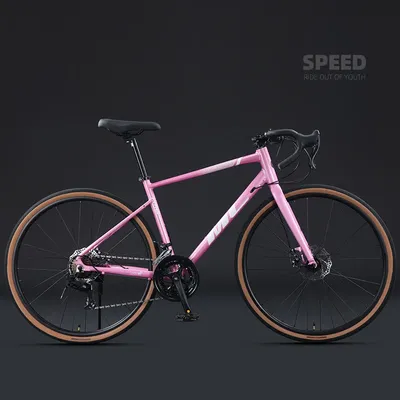 Lightweight Aluminum Gravel Road Bike 700C 16/8 Speed Flat/Drop Bar Bicycle Adult Racing Bike 38C Tires Mechanical Disc Brake