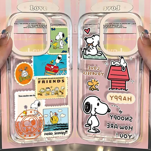 Cartoon Cute S-Snoopies Phone Case For IPhone 16 15 14 13 12 11 Mini Pro Max X XR XSMax 7 8 Plus Transparent Back Cover
