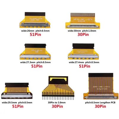 LVDS-Bildschirm FIX30P auf FPC 30P/51P1.0/0,5 mm flexibles Flachkabel-Schnittstellenadapter Image