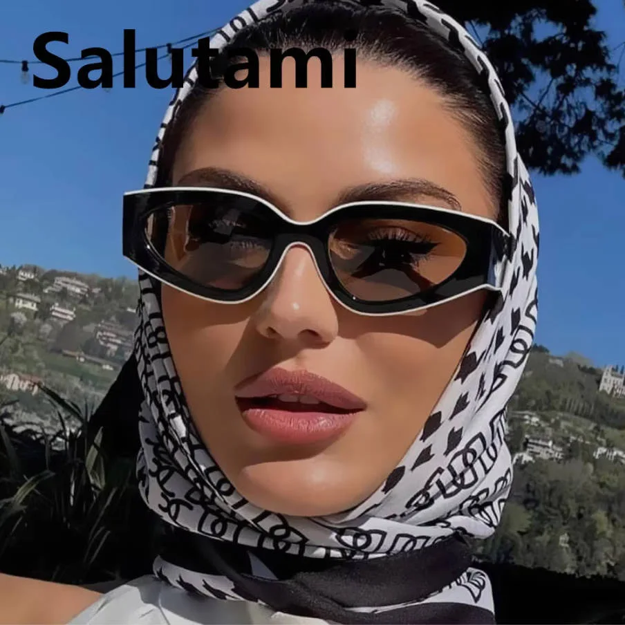 Vintage Patchwork kleine Cat Eye Sonnenbrille Female neue Modemarke schwarz weiß Farbverlauf Sonnenbrille Damen trendige sexy Farbtöne