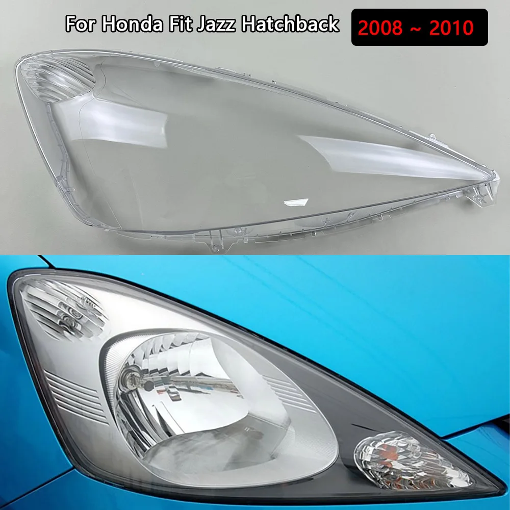 Für Honda Fit Jazz Fließheck 2008 2009 2010, Scheinwerfergehäuse, transparente Scheinwerferabdeckung, Lampenschirm, Lampenschirm, Linse, Plexiglas