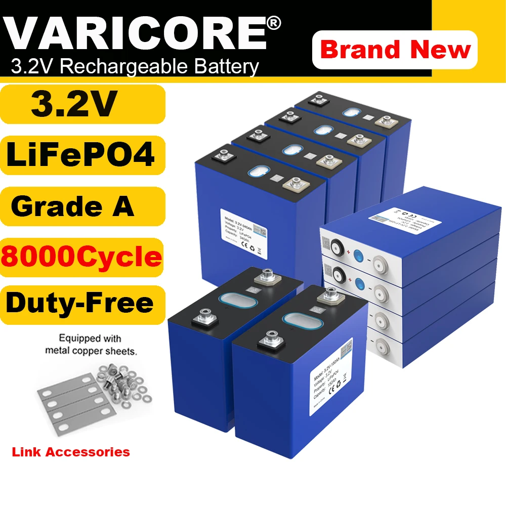 8x 3,2V 360Ah 340Ah 320Ah 105Ah Lifepo4 Akku Lithium-Eisenphosphat-Solarzelle 12V 24V Lifepo4-Zelle Steuerfrei Image