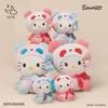 Entzückende Anime Sanrio Hello Kitty Plüschpuppe Spielzeug Rosa Blau Hello Kitty Cross Dressing