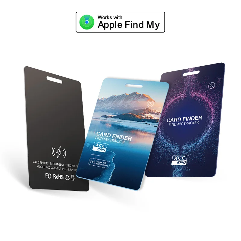 Smart Wallet Tracker-Karte für Apple iOS Find My Wireless Charging Tracker-Karte, Schlüssel-/Taschenfinder, Bluetooth-GPS-Tracker Image