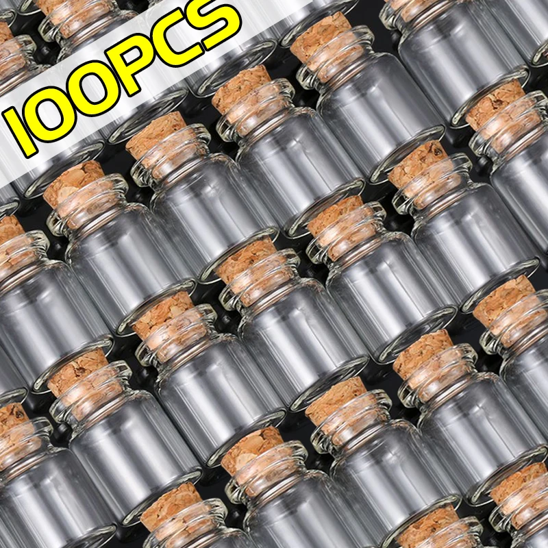 10/100pcs Mini Klarglas flaschen mit Kork transparent DIY Handwerk Nachricht Gläser leere Wunsch flaschen Hochzeits feier Dekor Geschenke