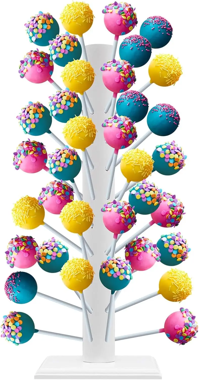 Kuchen-Pop-Ständer, Lutscher-Ständer, 61-Loch-Lutscher-Halter, freistehender Kuchen-Pop-Ständer für Partys, Geburtstage, Hochzeiten Image