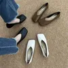 2023 frühling Frauen Flache Schuhe Fashion Square Toe Flach Slip auf Damen Casual Boot Schuhe Weiche