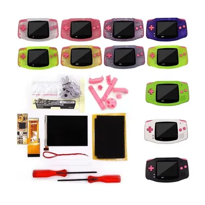 Pink Buttons 10 Level of Brightness V2 IPS High Backlight LCD Mod & Pre-cut Housing Shell For Game Boy Advance GBA Console